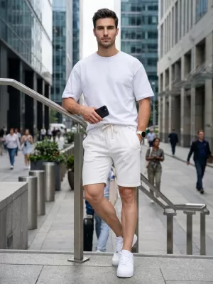 Pánské kraťasy DSTREET SX2630 BÍLÁ