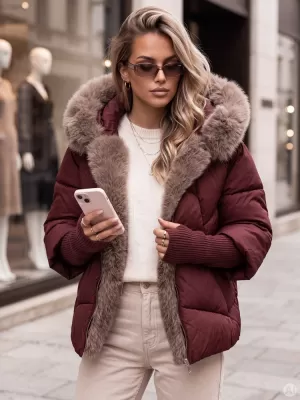 Dámská bunda DSTREET1 TY6096 BORDOVÁ