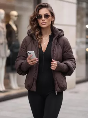 Dámská bunda DSTREET TY5896 HNĚDÁ