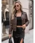 Dámská bunda DSTREET TY5874 HNĚDÁ