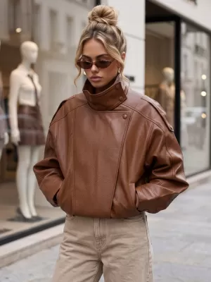 Dámská bunda DSTREET TY6065 HNĚDÁ