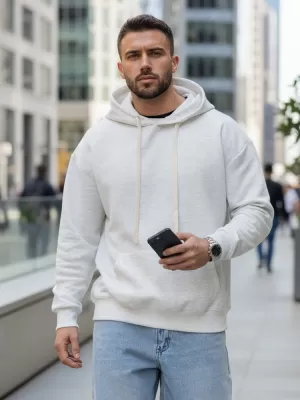 Pánská mikina DSTREET BX5950 SVĚTLE ŠEDÁ