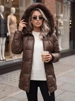 Dámská bunda DSTREET TY5757 HNĚDÁ