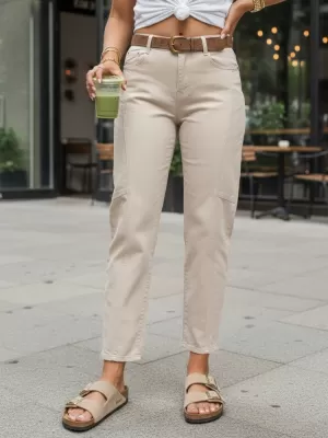Dámské kalhoty DSTREET UY3055 BÉŽOVÁ