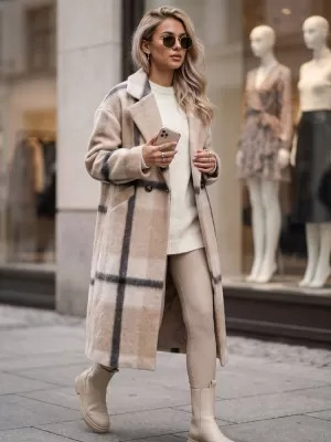 Dámský kabát DSTREET1 NY0827 BÉŽOVÁ