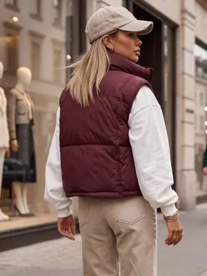 Dámská vesta DSTREET TY5971 BORDOVÁ