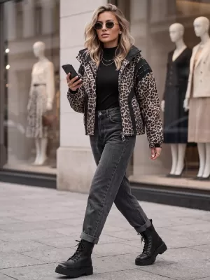 Dámská bunda DSTREET TY6041 HNĚDÁ