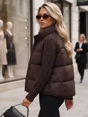 Dámská bunda DSTREET TY5931 HNĚDÁ