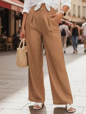 Dámské kalhoty DSTREET UY3077 KARAMELOVÁ