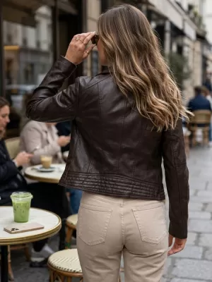 Dámská bunda DSTREET TY5722 HNĚDÁ