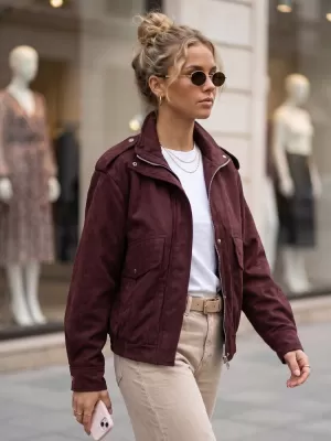 Dámská bunda DSTREET TY6066 BORDOVÁ