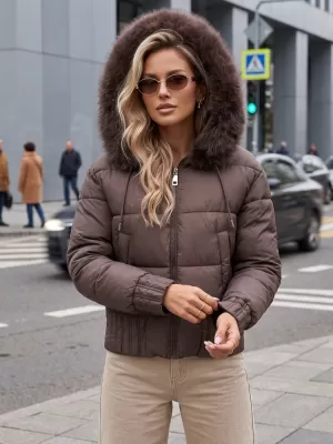 Dámská bunda DSTREET TY5831 HNĚDÁ