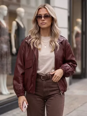 Dámská bunda DSTREET TY6069 BORDOVÁ