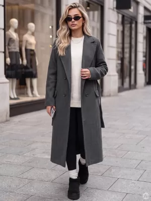 Dámský kabát DSTREET1 NY0869 TMAVĚ ŠEDÁ