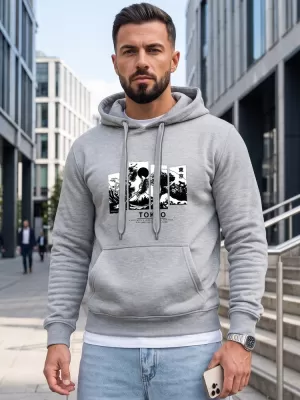 Pánská mikina DSTREET NX5146BX-02-09 SVĚTLE ŠEDÁ