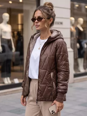 Dámská bunda DSTREET TY5782 HNĚDÁ