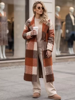 Dámský kabát DSTREET1 NY0824 ORANŽOVÁ