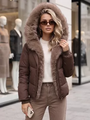 Dámská bunda DSTREET TY6104 HNĚDÁ