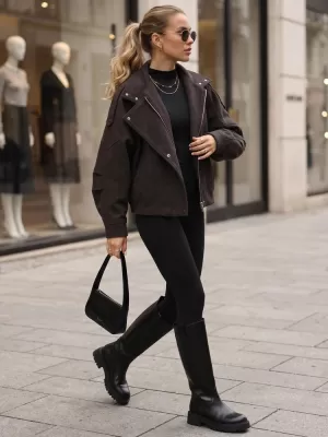 Dámská bunda DSTREET TY6034 HNĚDÁ