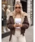 Dámská bunda DSTREET TY5701 HNĚDÁ