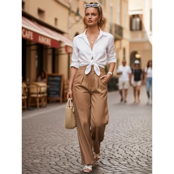  Dámské kalhoty DSTREET UY3077 KARAMELOVÁ 
