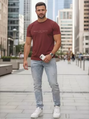 Pánské triko DSTREET NX5123R-BU BORDO