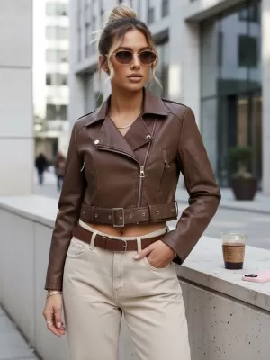 Dámská bunda DSTREET TY5672 HNĚDÁ