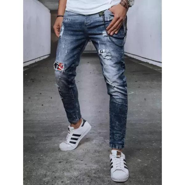  Pánské kalhoty DSTREET UX3721 MODRÁ 