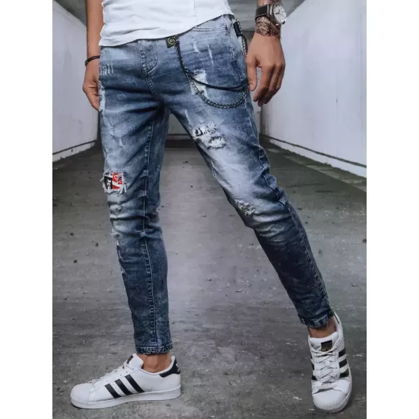  Pánské kalhoty DSTREET UX3721 MODRÁ 