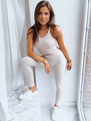 Dámská sportovní souprava DSTREET CARDIO STYLE AY0841 BÉŽOVÁ