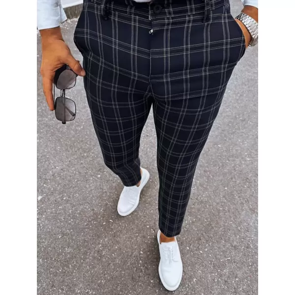  Pánské kostkované chino kalhoty DSTREET UX3953 ČERNÁ 