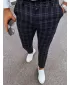 Pánské kostkované chino kalhoty DSTREET UX3953 ČERNÁ