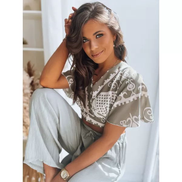  Dámský top DSTREET AZTEC MARK RY2225 ZELENÁ 
