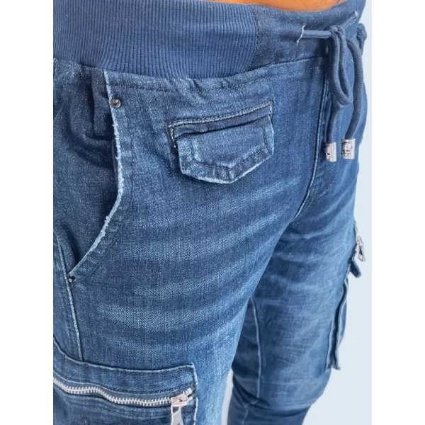  Pánské džínové cargo joggery kalhoty DSTREET UX3998 MODRÁ 