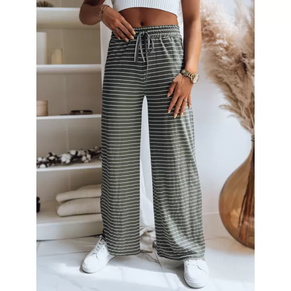  Dámské kalhoty DSTREET BOLD STRIPE UY1505 ZELENÁ 