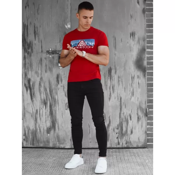  Pánské triko DSTREET RX5553 ČERVENÁ 