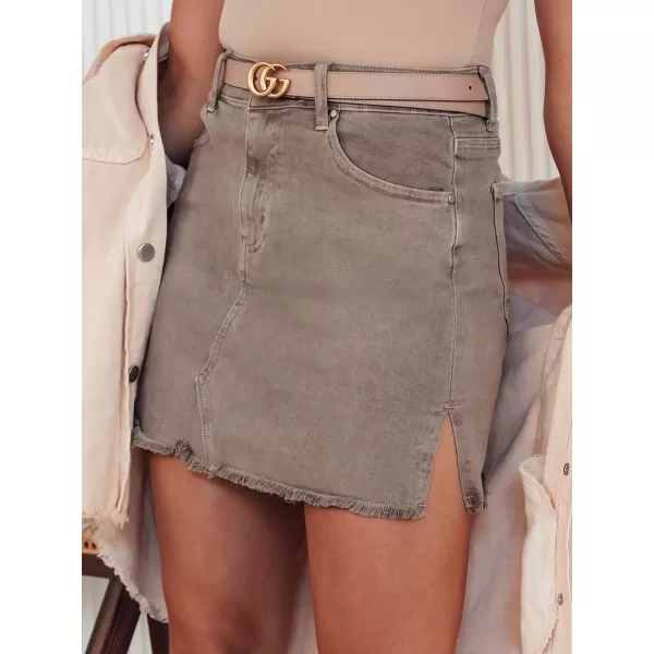  Dámská sukně DSTREET TRENDSTAR CY0457 BÉŽOVÁ 
