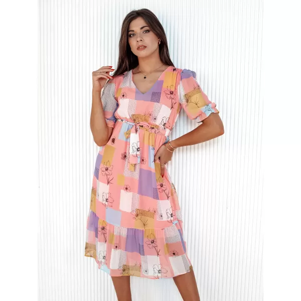  Dámské šaty DSTREET BLOSSOM LOVE EY2522 RŮŽOVÁ 