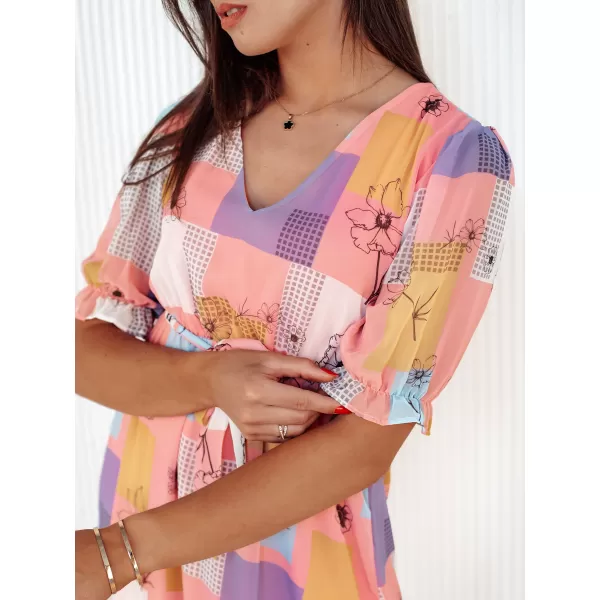  Dámské šaty DSTREET BLOSSOM LOVE EY2522 RŮŽOVÁ 