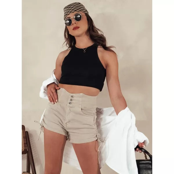  Dámské šortky DSTREET STYLE SHORTS SY0391 BÉŽOVÁ 