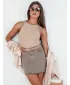 Dámská sukně DSTREET TRENDSTAR CY0457 BÉŽOVÁ