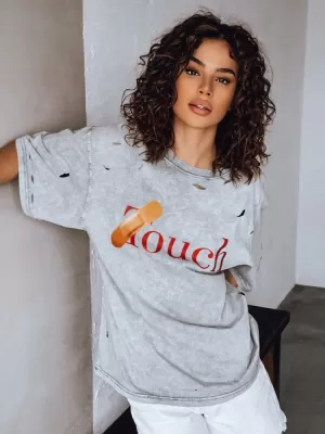 Dámské triko DSTREET TOUCH RY2629 SVĚTLE ŠEDÁ