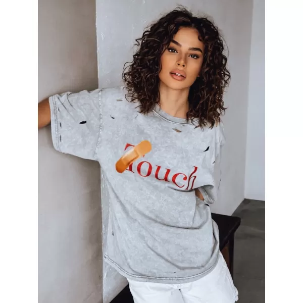  Dámské triko DSTREET TOUCH RY2629 SVĚTLE ŠEDÁ 