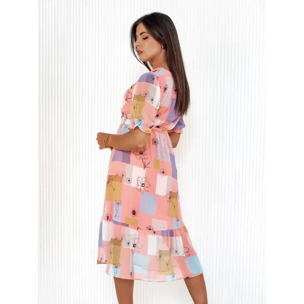  Dámské šaty DSTREET BLOSSOM LOVE EY2522 RŮŽOVÁ 