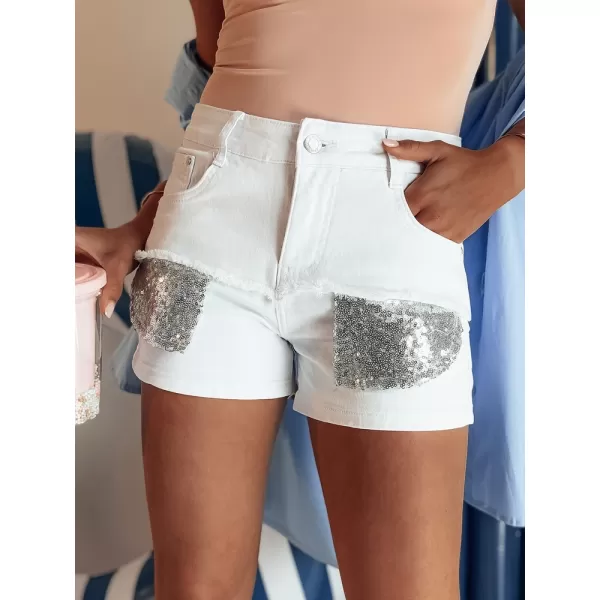  Dámské šortky DSTREET SHINEWEAR SY0339 BÍLÁ 