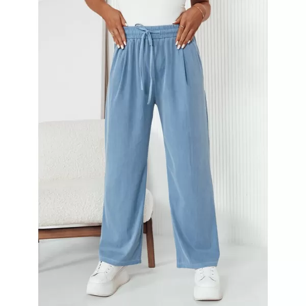  Dámské kalhoty casual  DSTREET ASTERS UY2036 SVĚTLE MODRÁ 