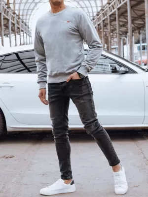Pánská mikina DSTREET BX5737 SVĚTLE ŠEDÁ