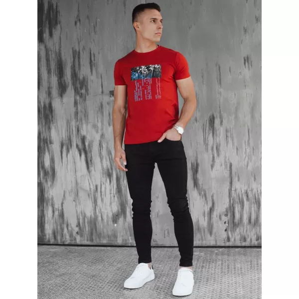 Pánské triko DSTREET RX5559 ČERVENÁ 