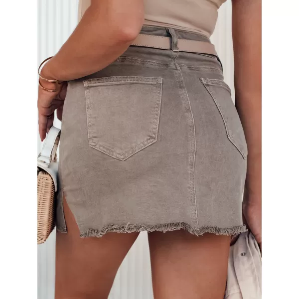  Dámská sukně DSTREET TRENDSTAR CY0457 BÉŽOVÁ 