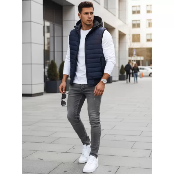  Pánská vesta DSTREET TX4236 TMAVĚ MODRÁ 